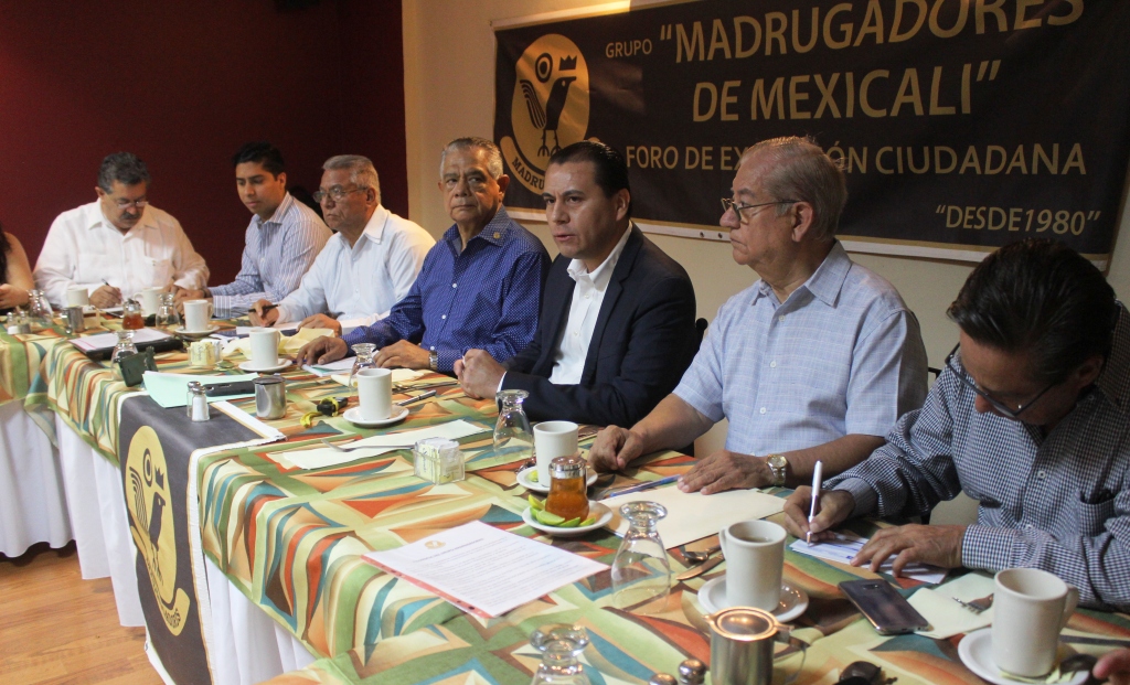 Daniel de la Rosa, secretario de Seguridad Pública en el Estado, invitado del Grupo Madrugadores de Mexicali.