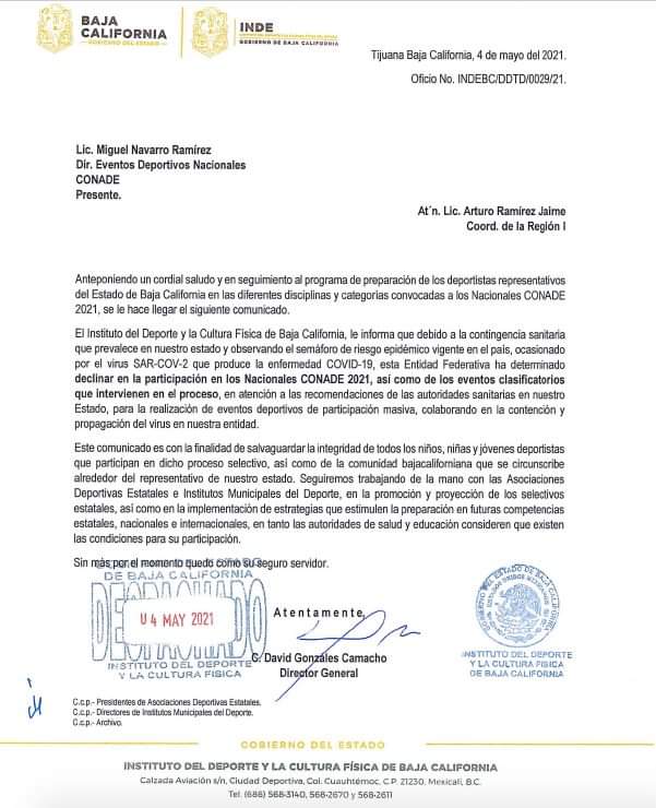 Gobierno de Bonilla excluye a deportistas de Baja California de Olimpiada Nacional