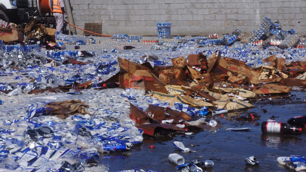 cervezas destruidas