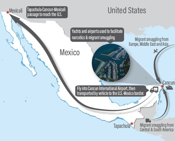 Detecta gobierno de Trump tráfico de migrantes Cancún-Mexicali para cruzar a EUA