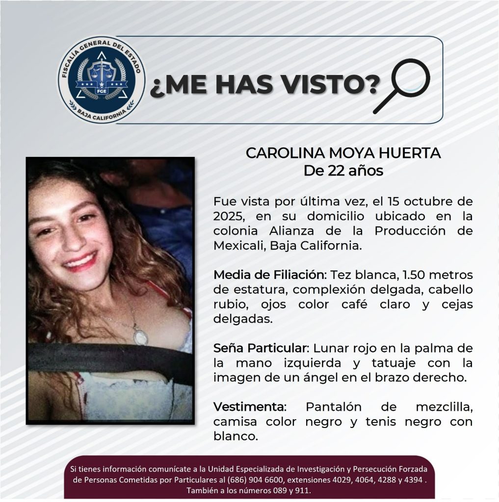 Localizan sin vida a Carolina Moya Huerta