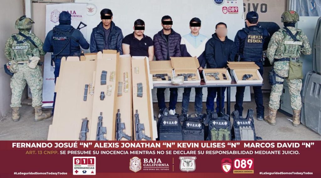 5 presuntos delincuentes de Tecate fueron arrestados