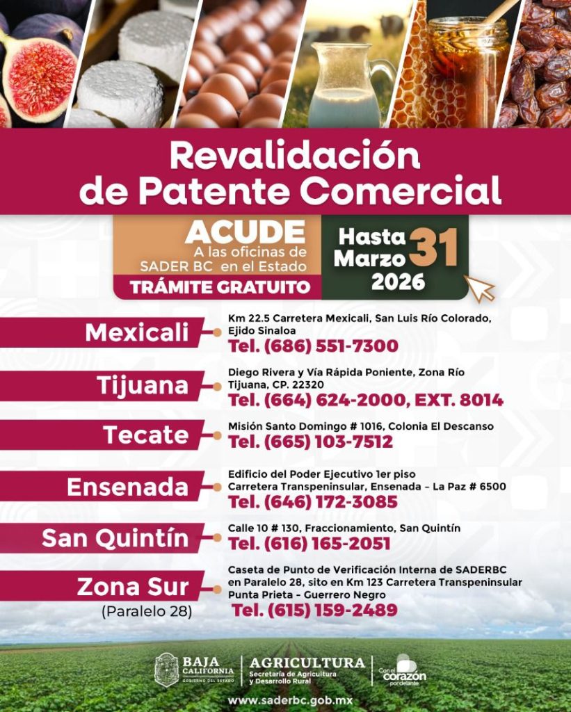 Ganadero de BC deben renovar patente