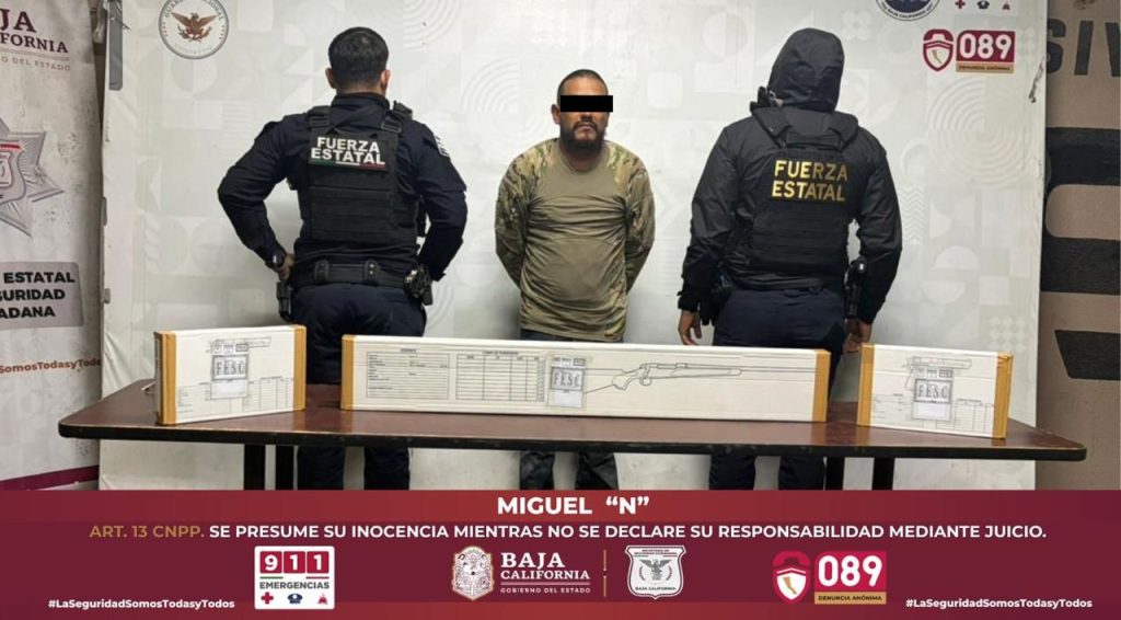 Arrestan a delincuente armado en Tecate