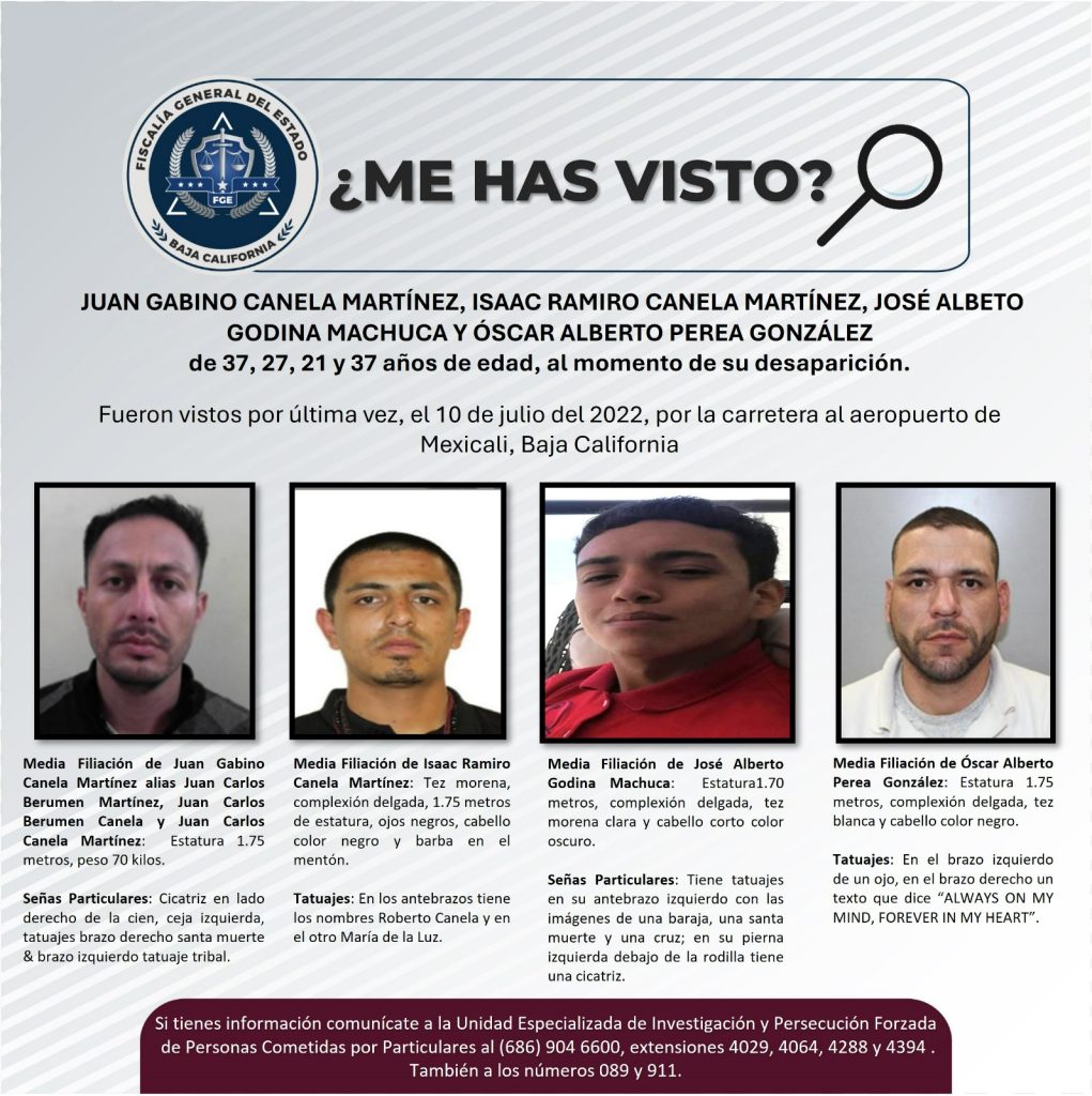 4 personas desaparecen de camino al Aeropuerto de Mexicali #desaparecidos