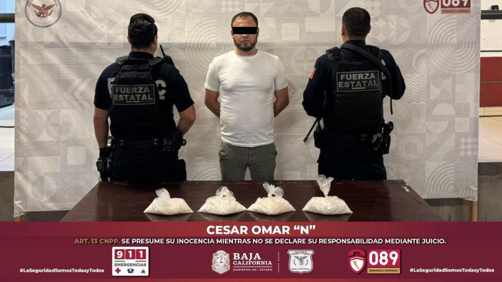 Arrestan a sujeto con 1.7 Kg. de Meta en Tijuana