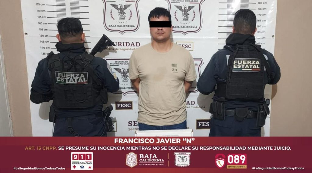 Arrestan a sujeto con arma de fuego en Ensenada