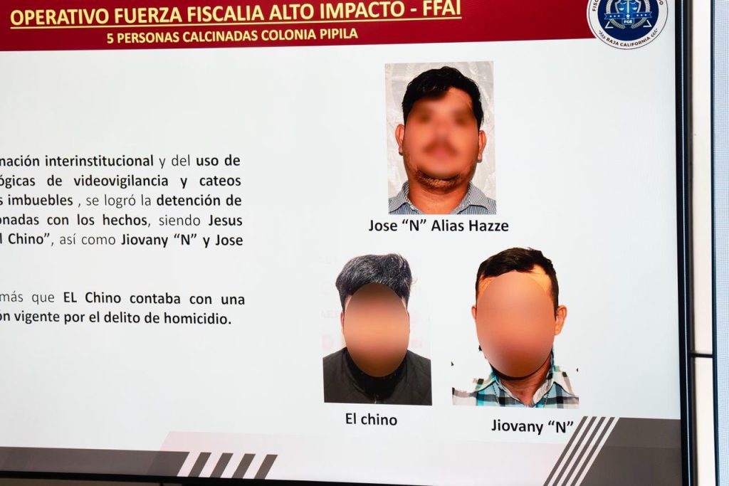 Capturan a presuntos responsables de vagoneta quemada con 5 cuerpos #Tijuana