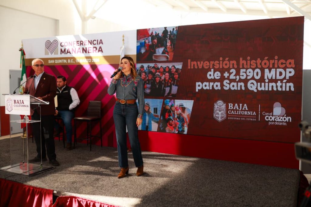 Anuncia gobernadora Marina del Pilar inversión de 2,590 MDP para San Quintín