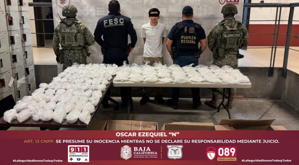 Asegura Fuerza Estatal a sujeto «peligroso» con 39 kilos de Metanfetamina
