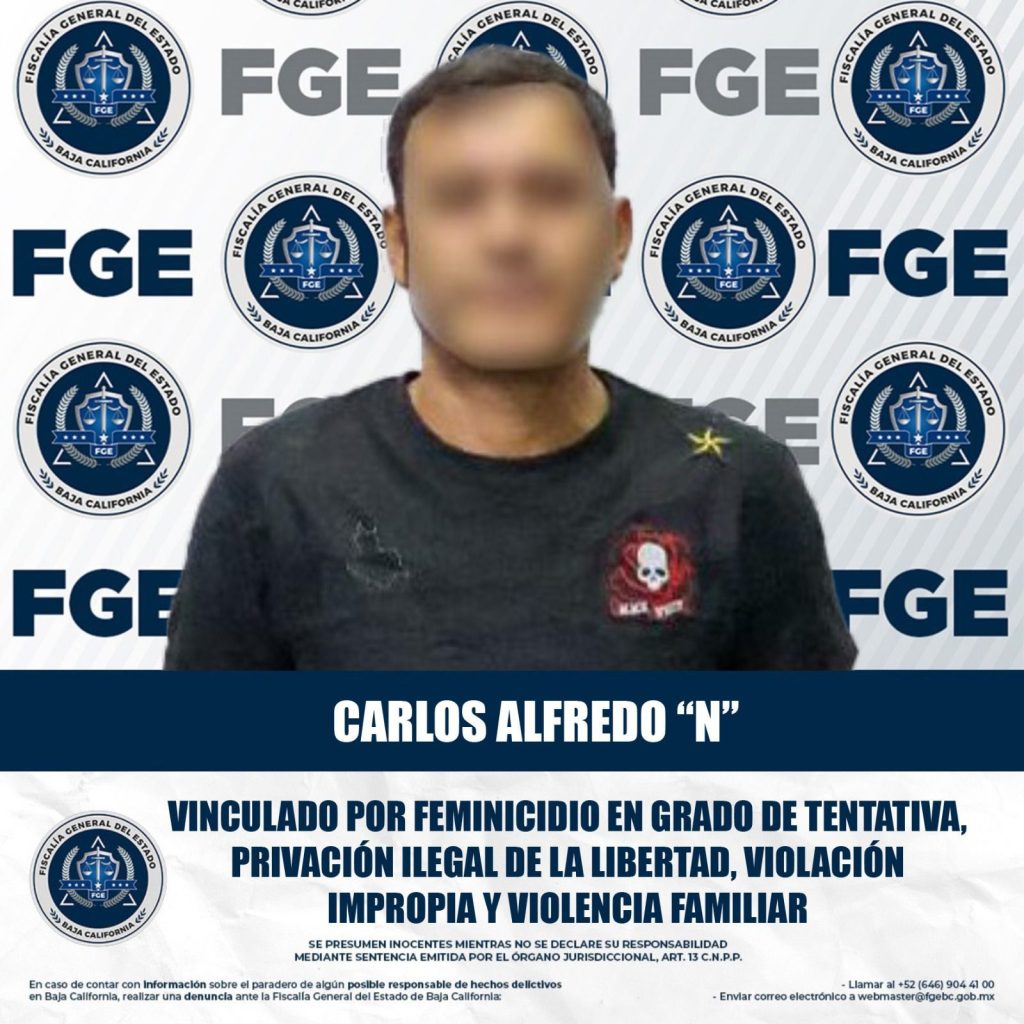 Vinculan a proceso a presunto feminicida en grado de tentativa, privación ilegal de la libertad, violación y violencia familiar