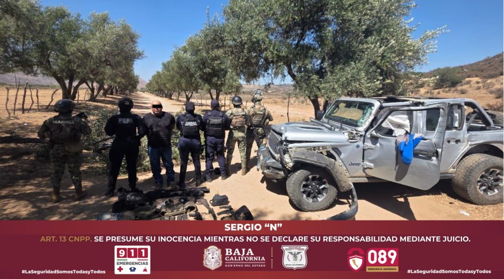 Arrestan a jefe criminal de Tecate con armamento, drogas y vehículo robado