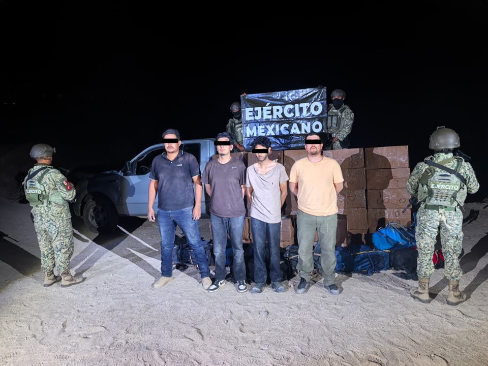 Ejército mexicano realiza mega decomiso de 700 kilos de metanfetamina en Tecate y 4 detenidos