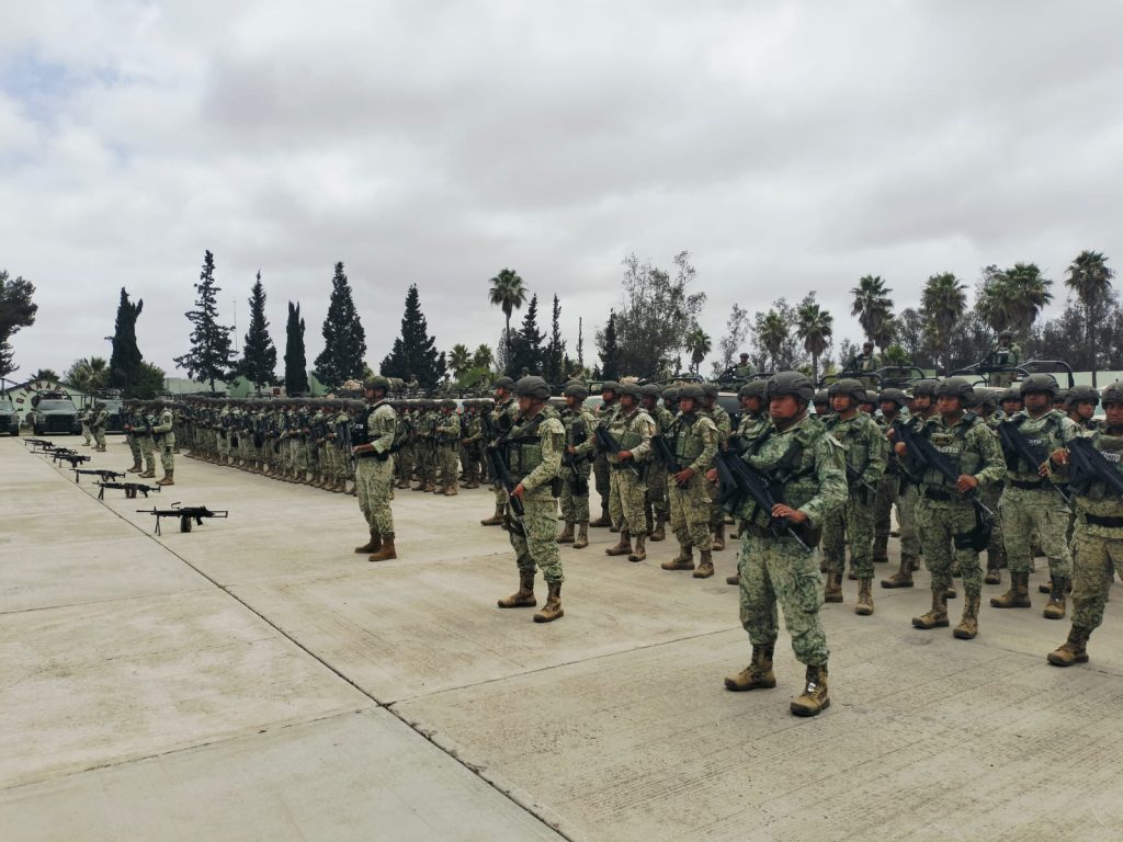 Arriban 300 efectivos del Ejército Mexicano, en el Estado de Baja California.