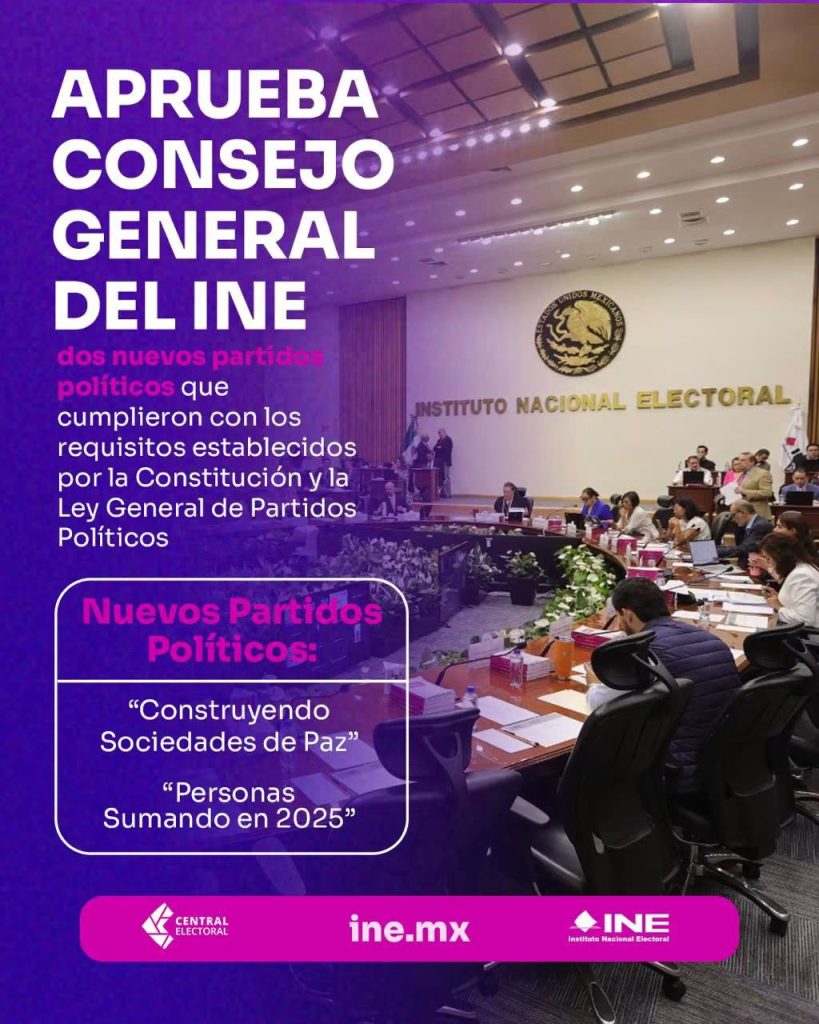 Aprueba INE 2 nuevos partidos políticos y rechaza otros 2