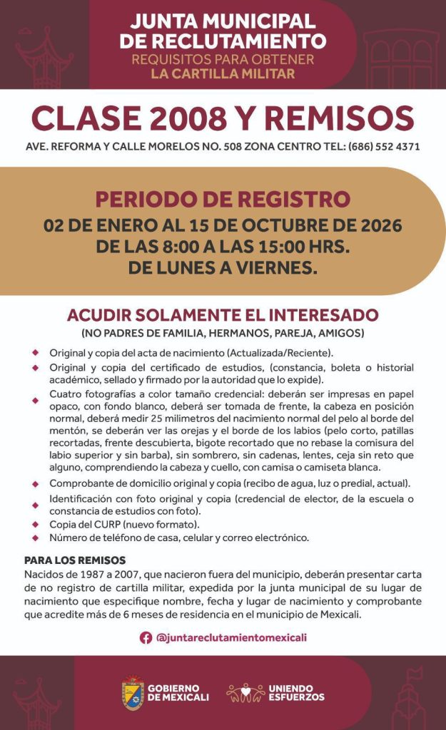 Convocan al servicio militar nacional