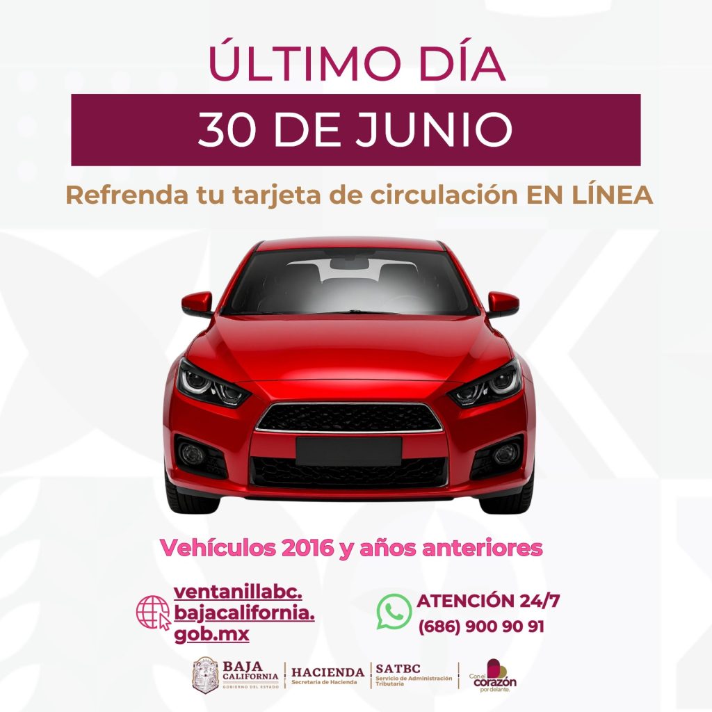 Este 30 de junio vence plazo para refrendo de tarjeta de circulación modelos 2016 y anteriores