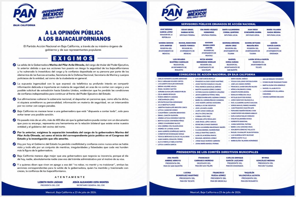 Mientras el PAN pide renuncia de Gobernadora, Morena acusa como un acto de desesperación