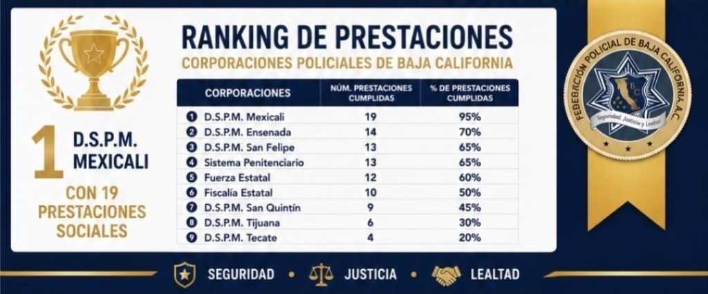 Gobierno de Mexicali cumple 95% de las condiciones laaborales de policías