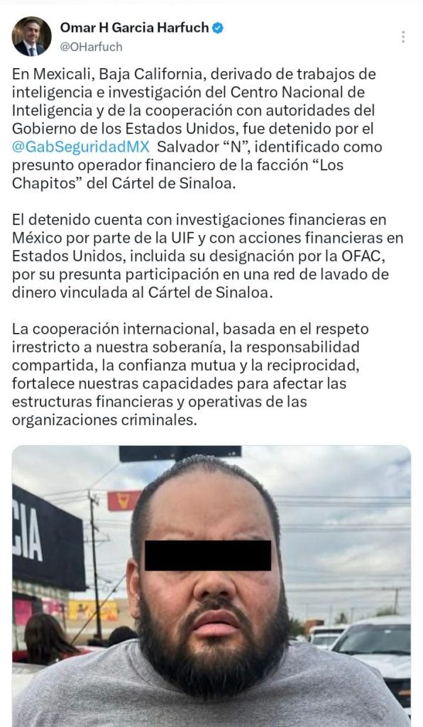 Atrapan en Mexicali al brazo financiero de «Los Chapitos»
