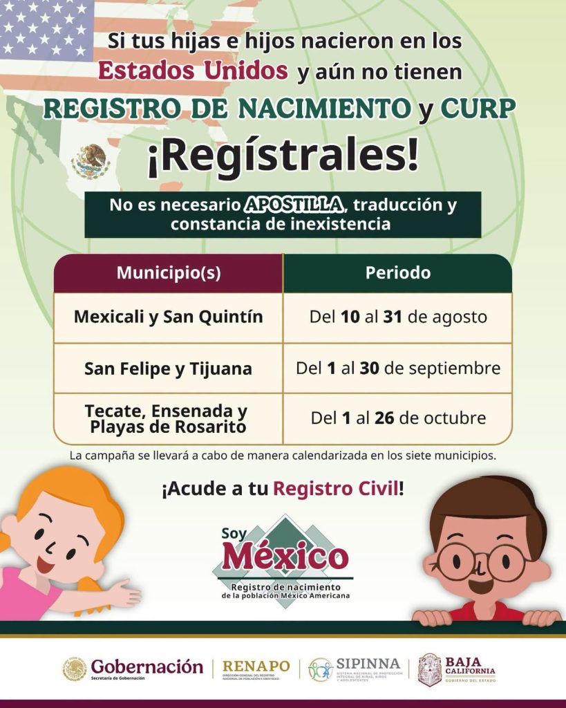 Gobierno de BC facilta trámite de nacionalidad mexicana a niñez y adolescentes