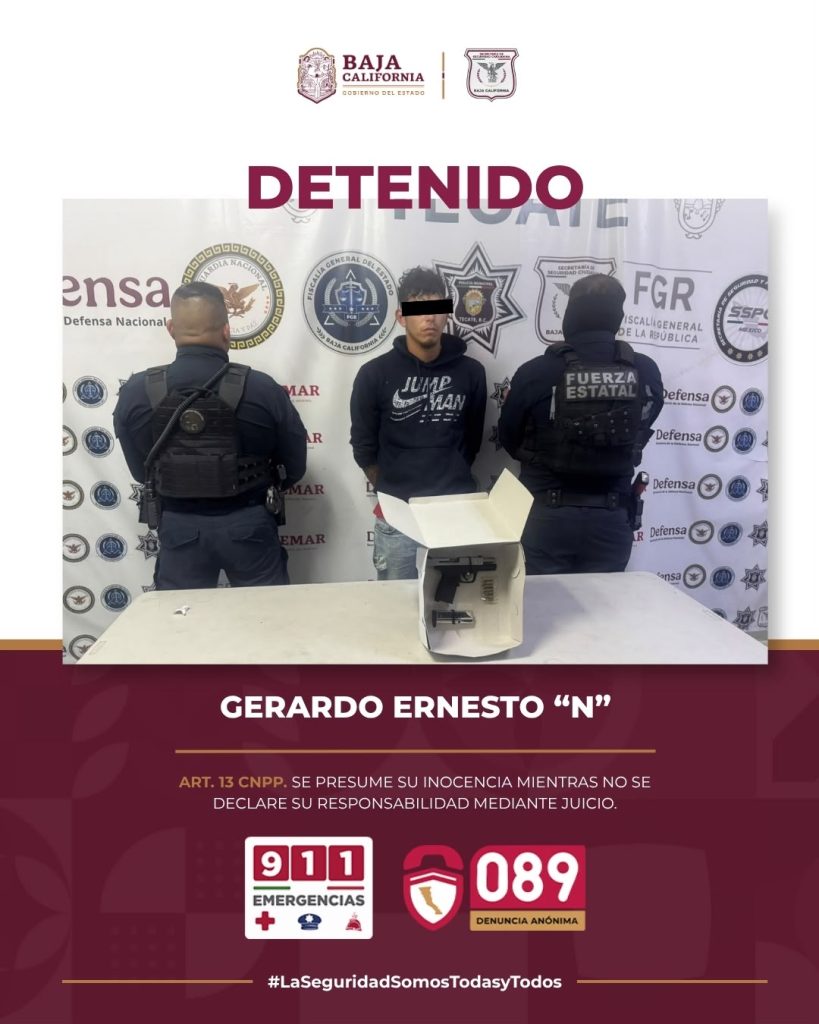 Arrestan a sujeto con arma de fuego, protagonizó persecución
