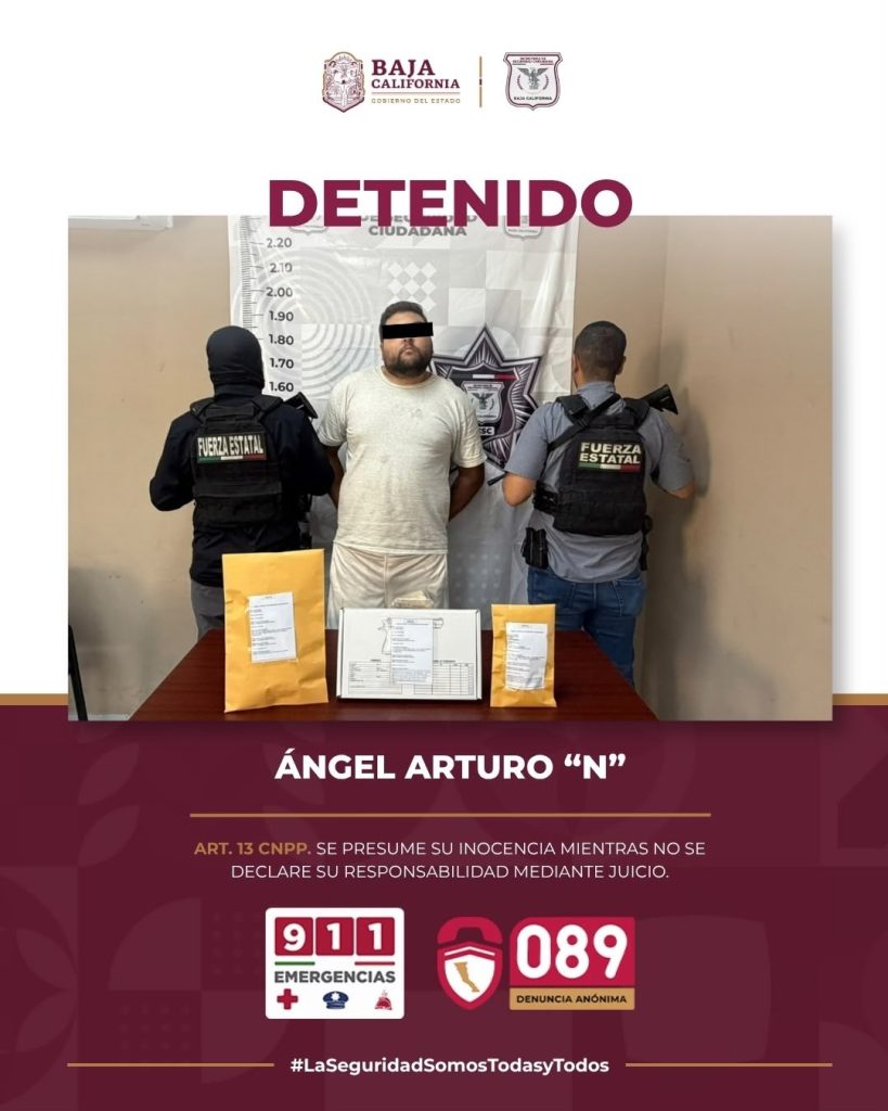 2 detenidos por narcomenudeo en Maneadero, uno portaba arma de fuego