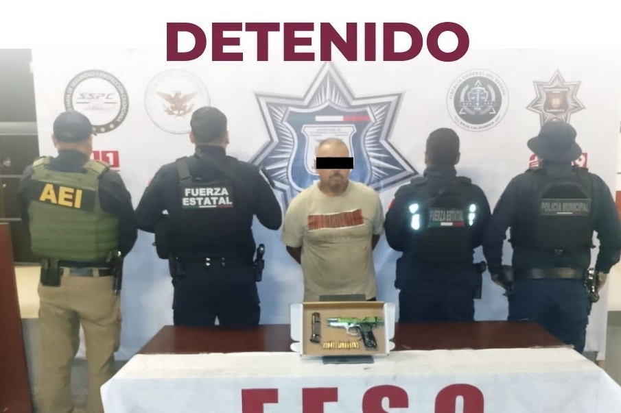 Detienen a sujeto armado en operativo conjunto en Playas de Rosarito